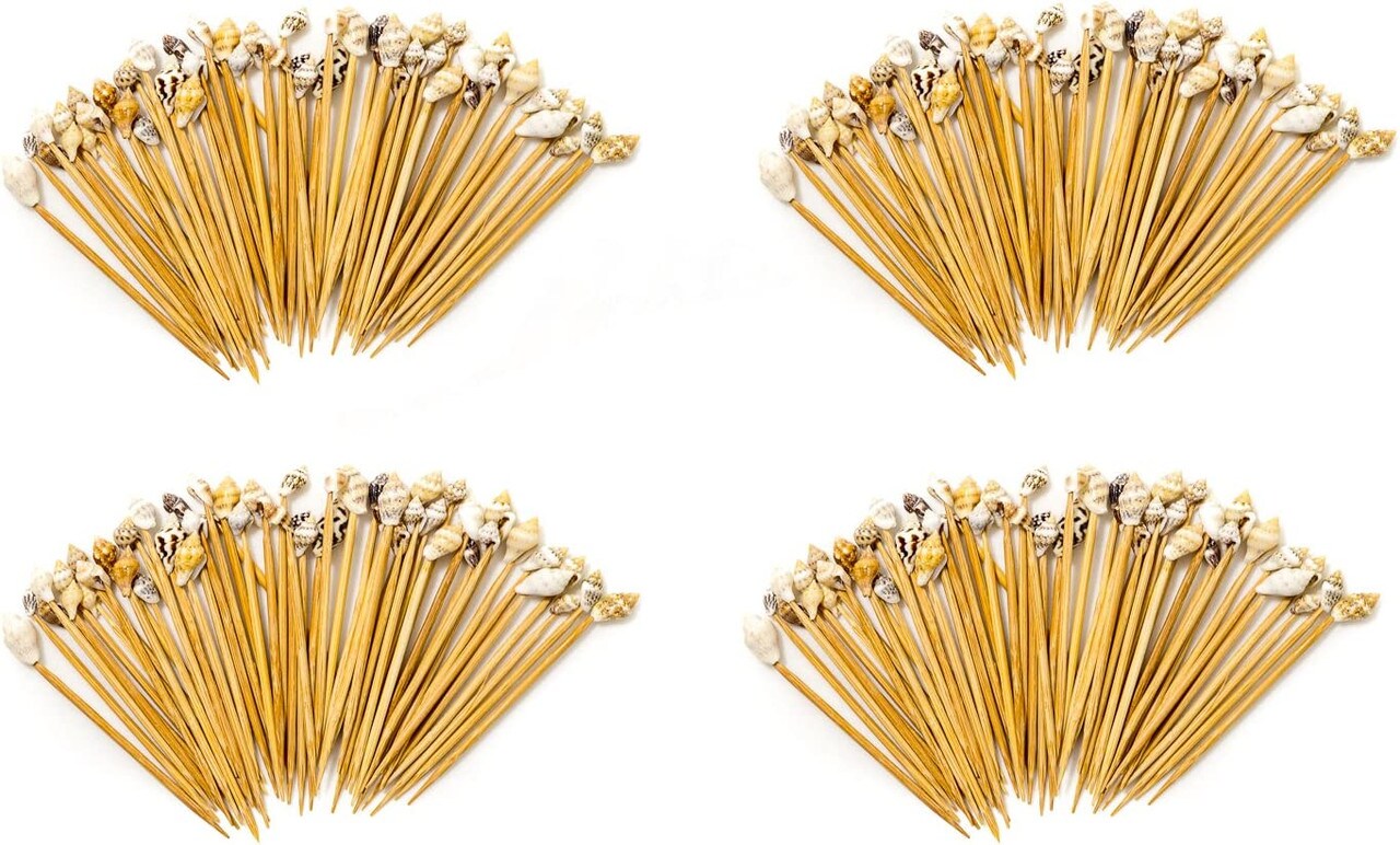 Seashell Toothpicks 100 Seashell Party Picks Shell Toothpicks for Tiki Bar and Beach Wedding
