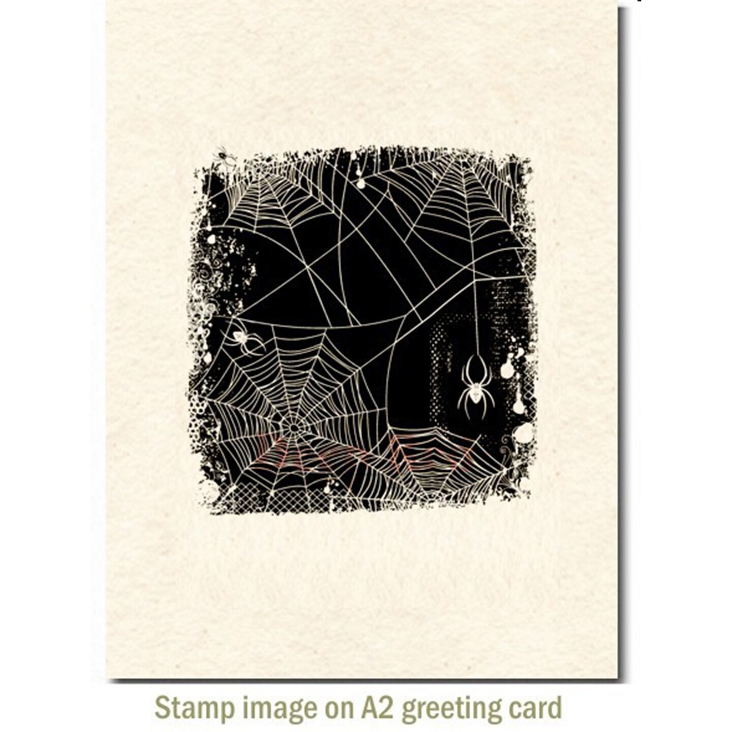 Deep Red Stamps Spider Web Background Rubber Cling Stamp 3.1 x 3.1 inches