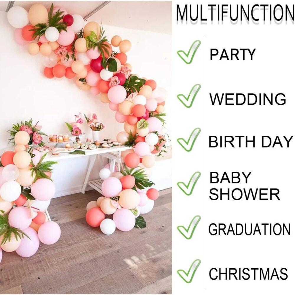 Balloon Chain Decorating Tape Strip for Ballons Garland Arch Kit Birthday Party Decoration, Double-holes