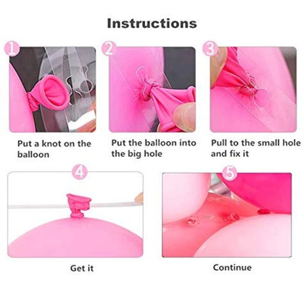 Balloon Chain Decorating Tape Strip for Ballons Garland Arch Kit Birthday Party Decoration, Double-holes