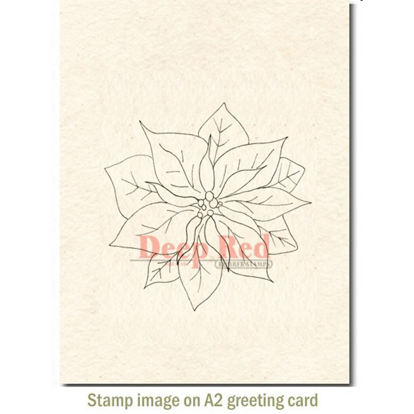 Deep Red Stamps Poinsettia Blossom Rubber Cling Stamp 3 x 3 inches