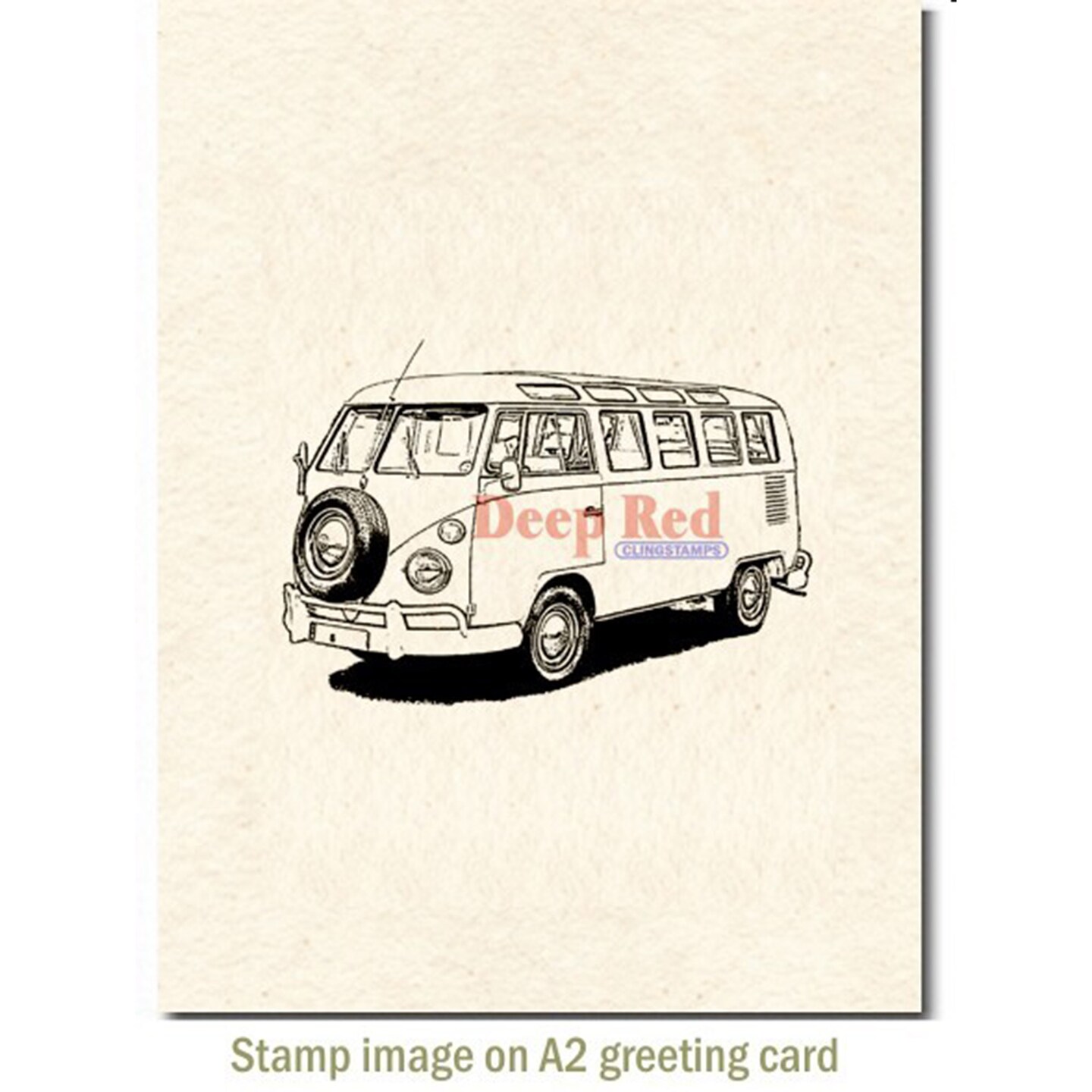 Deep Red Stamps VW Bus Rubber Cling Stamp 3 x 2.1 inches