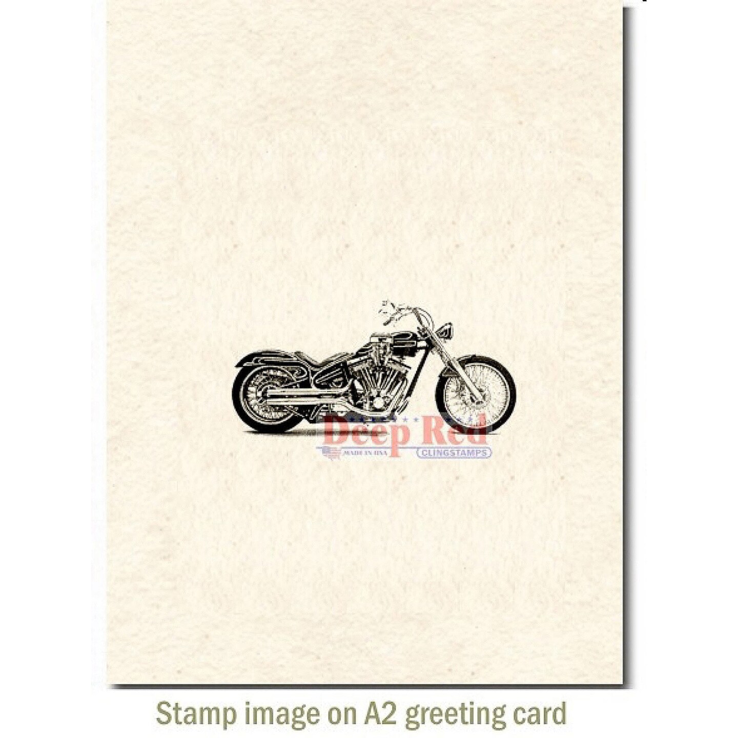 Deep Red Stamps Motorcycle Rubber Cling Stamp 2.7 x 1.3 inches
