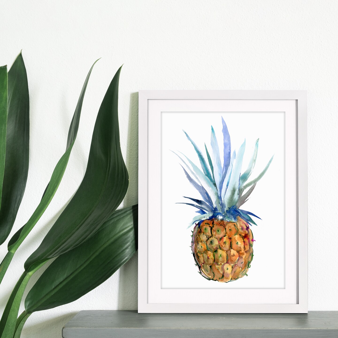 Pineapple Hand Embellished Art by Suren Nersisyan - Framed Print