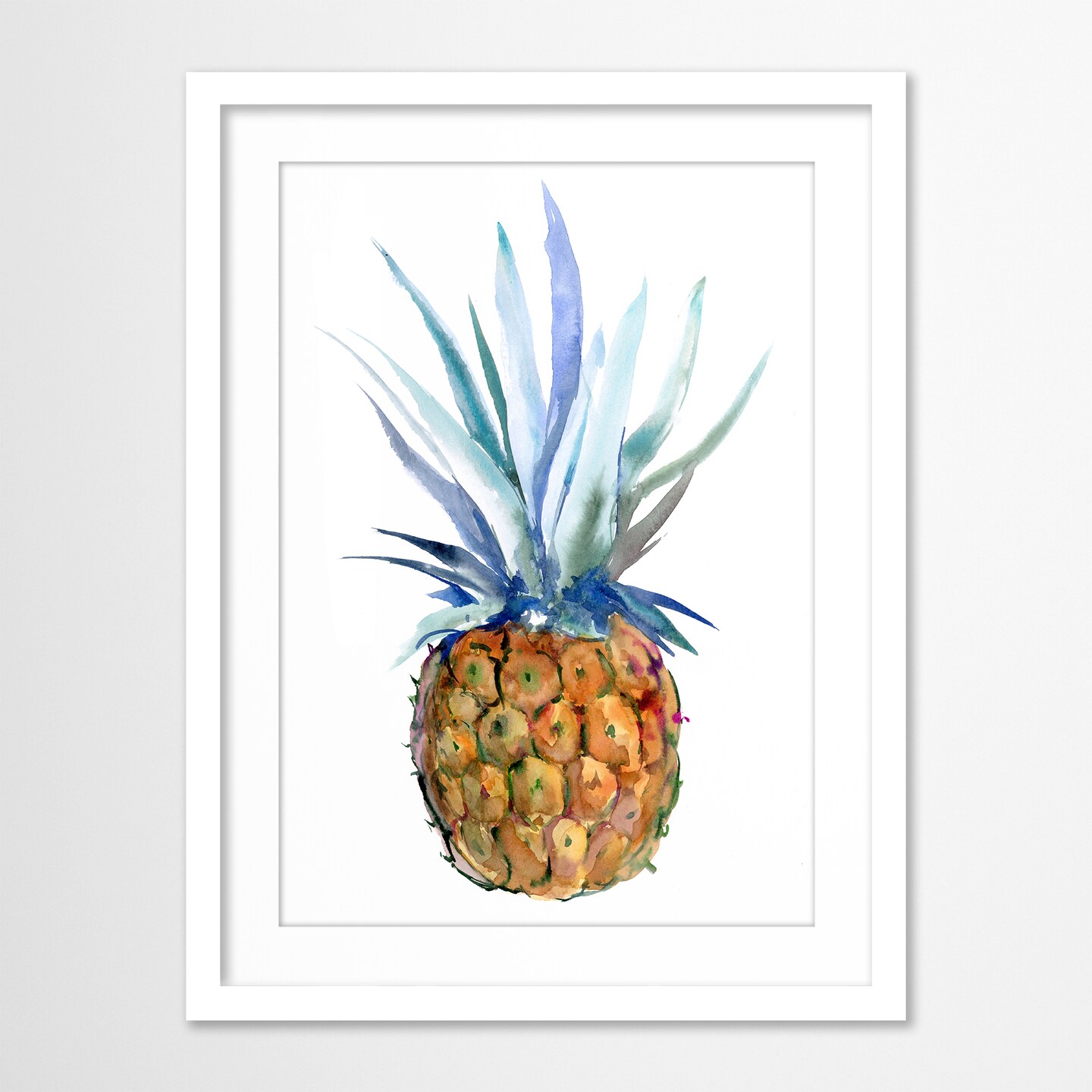 Pineapple Hand Embellished Art by Suren Nersisyan - Framed Print