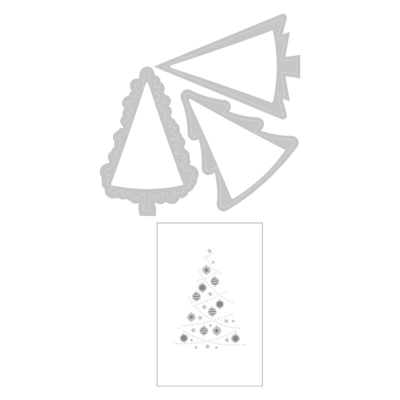 Festive Trees Switchlits Embossing Folder - Sizzix