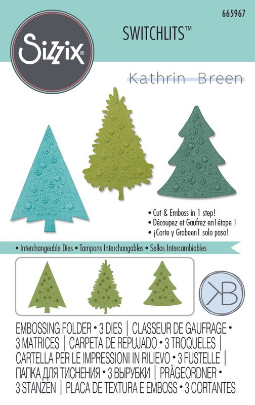 Festive Trees Switchlits Embossing Folder - Sizzix