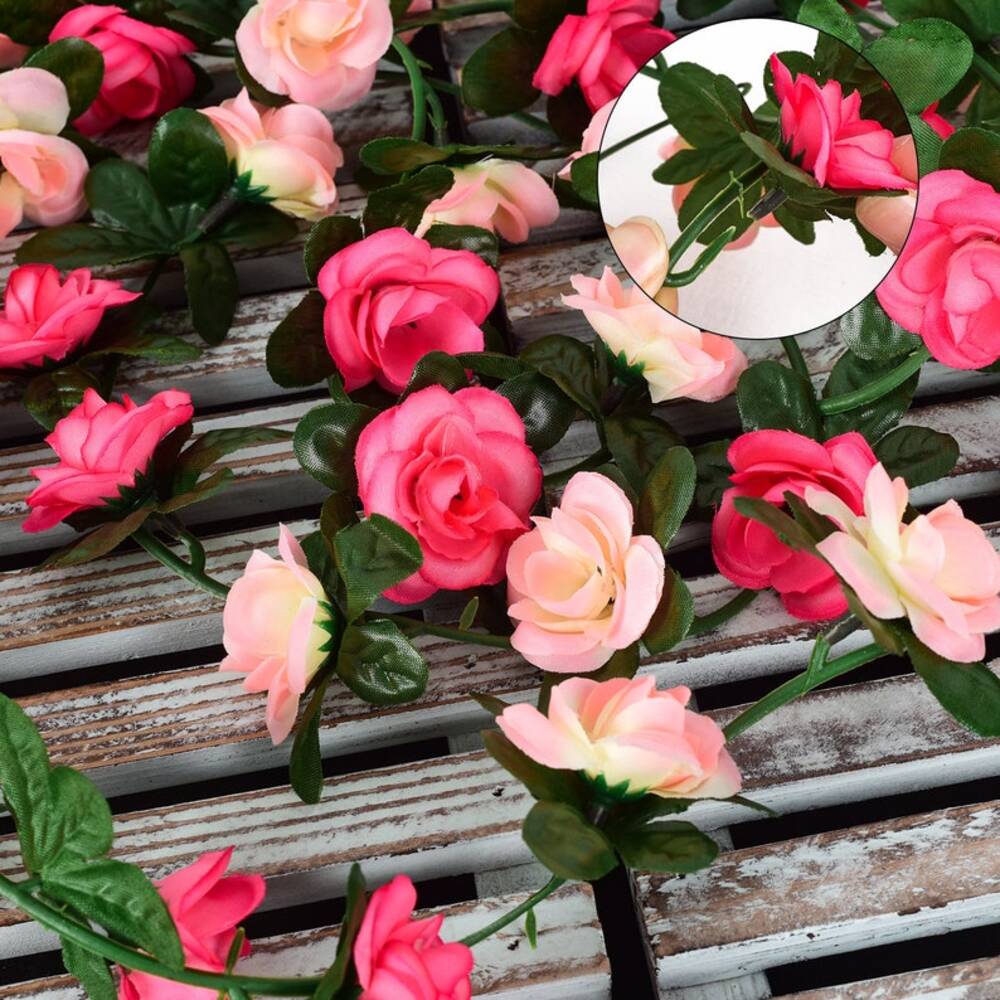 4pack Artificial Rose Rattan Garland Fake Rose Vine Flowers Hanging Rose Ivy