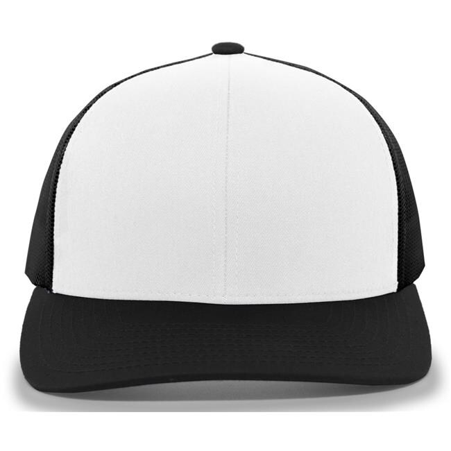 Pacific Headwear 104C.226.OS Trucker Snapback Cap, White & Black - One ...