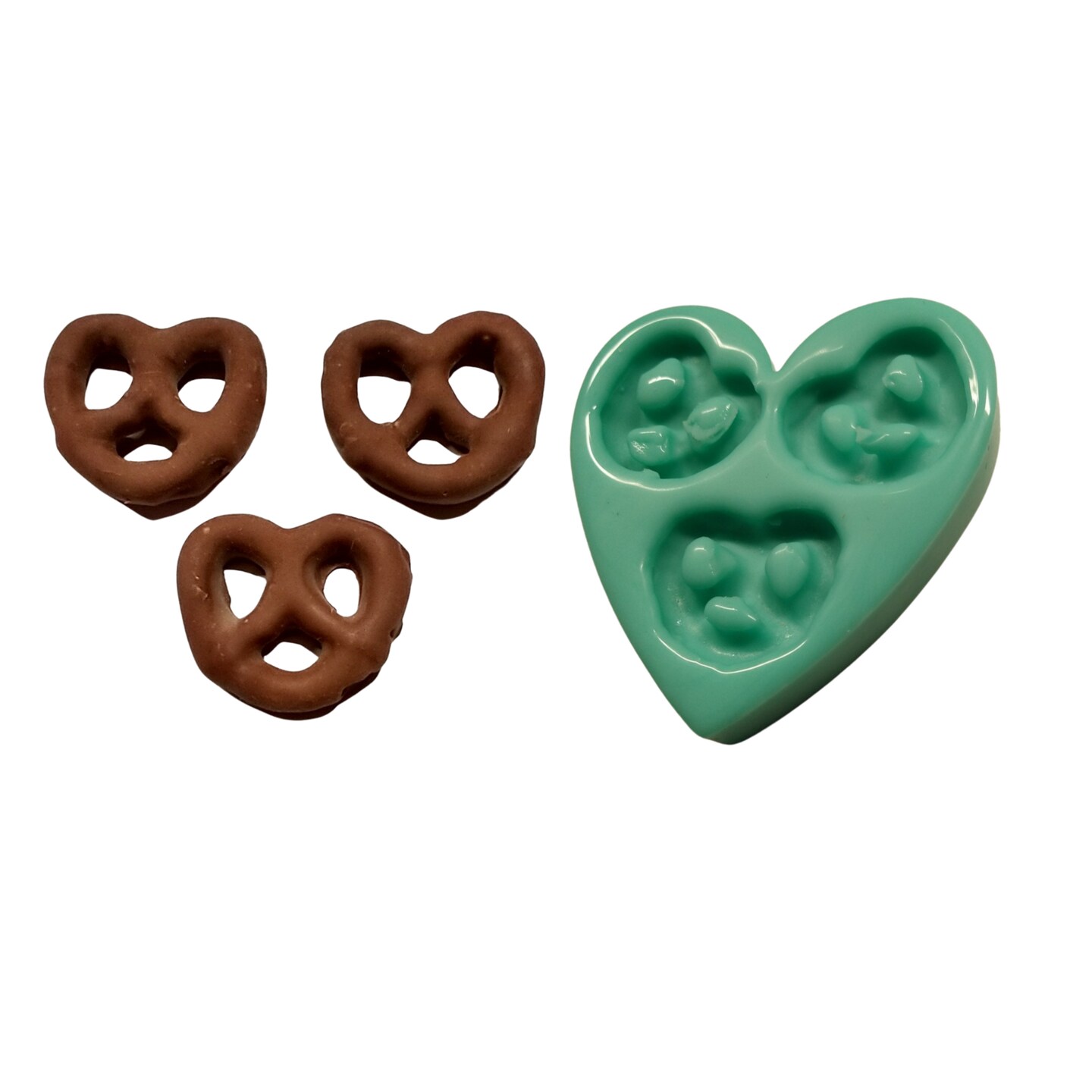 3pc Mini Chocolate Covered Pretzels | Dessert Shape Silicone Mold| Soap| Candle | Mold for Wax| Mold for Resin