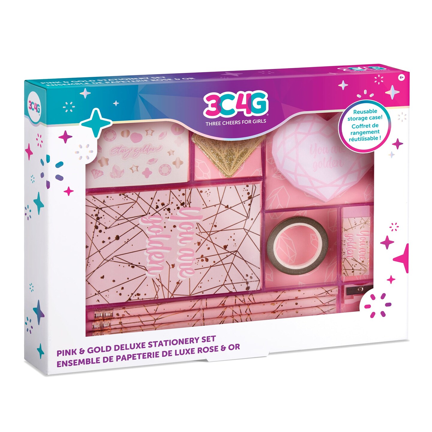 Pink &#x26; Gold Deluxe Stationery Set