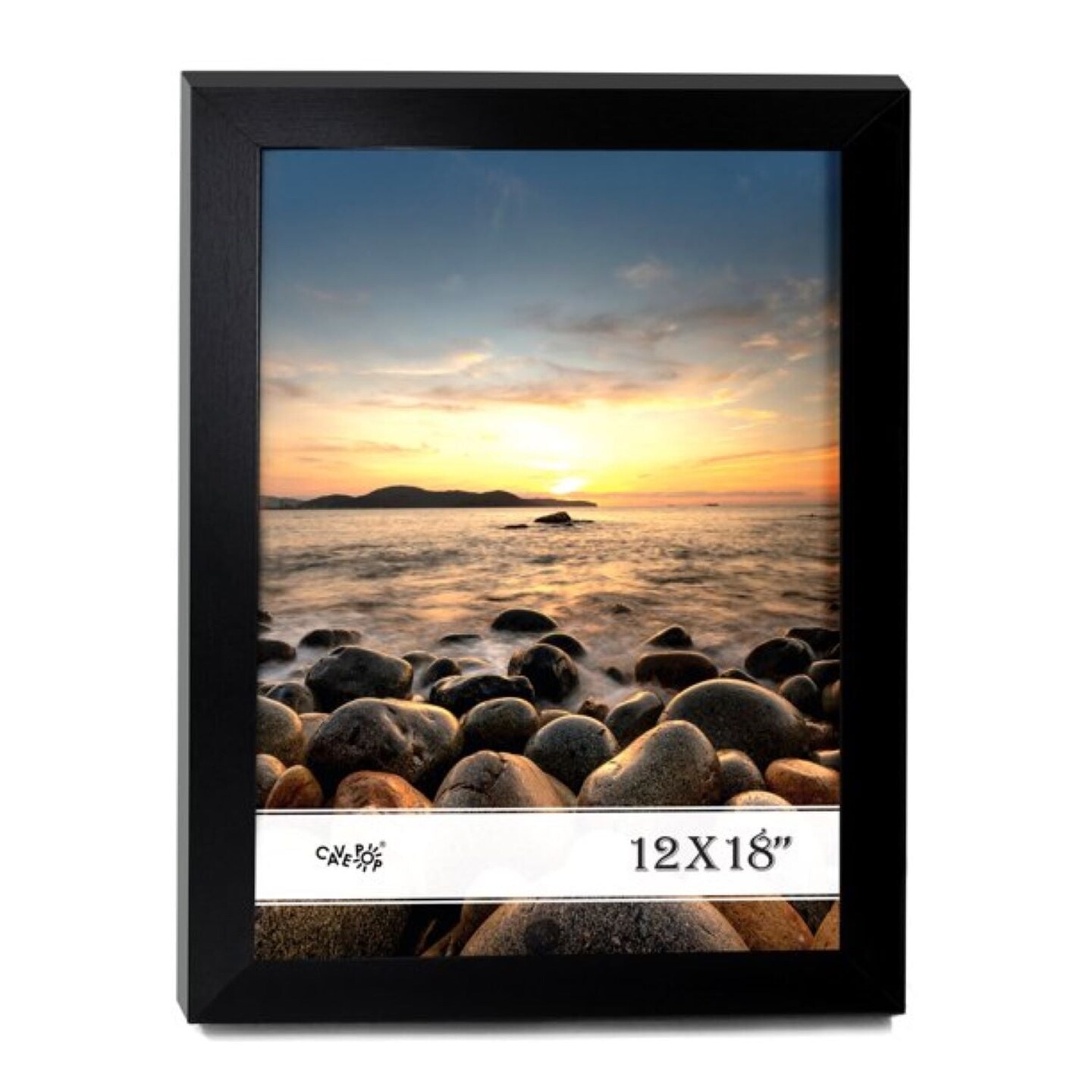 12x18 Black Wood Picture Frame with Polished Plexiglass