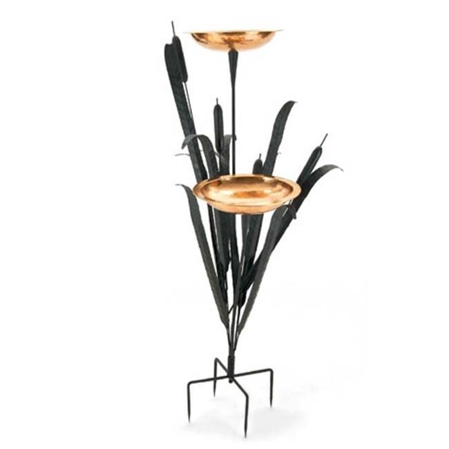 Achla CTBB01 Double Cattail Bird Bath Black Powdercoat Bird Baths