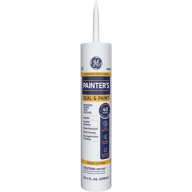 General Electric 1005067 10.1 oz Painters White Siliconized Acrylic Latex Caulk Pack of 12