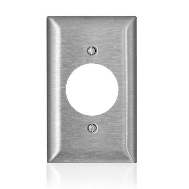 Leviton 3004823 CSeries Stainless Steel Metal 1 Gang Receptacle Wall