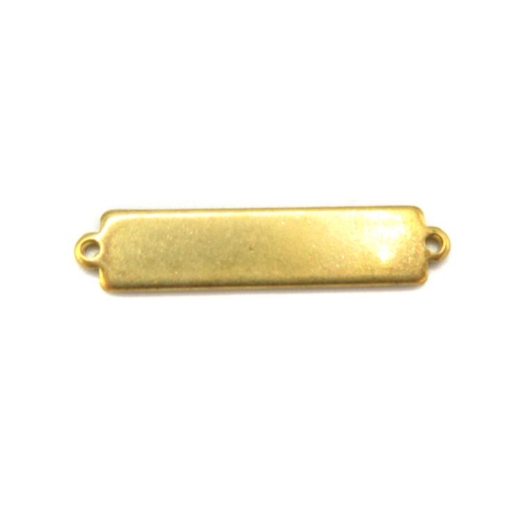 Double Bail Rectangle Connector Bar Engraving Pendant (K691) (4x)