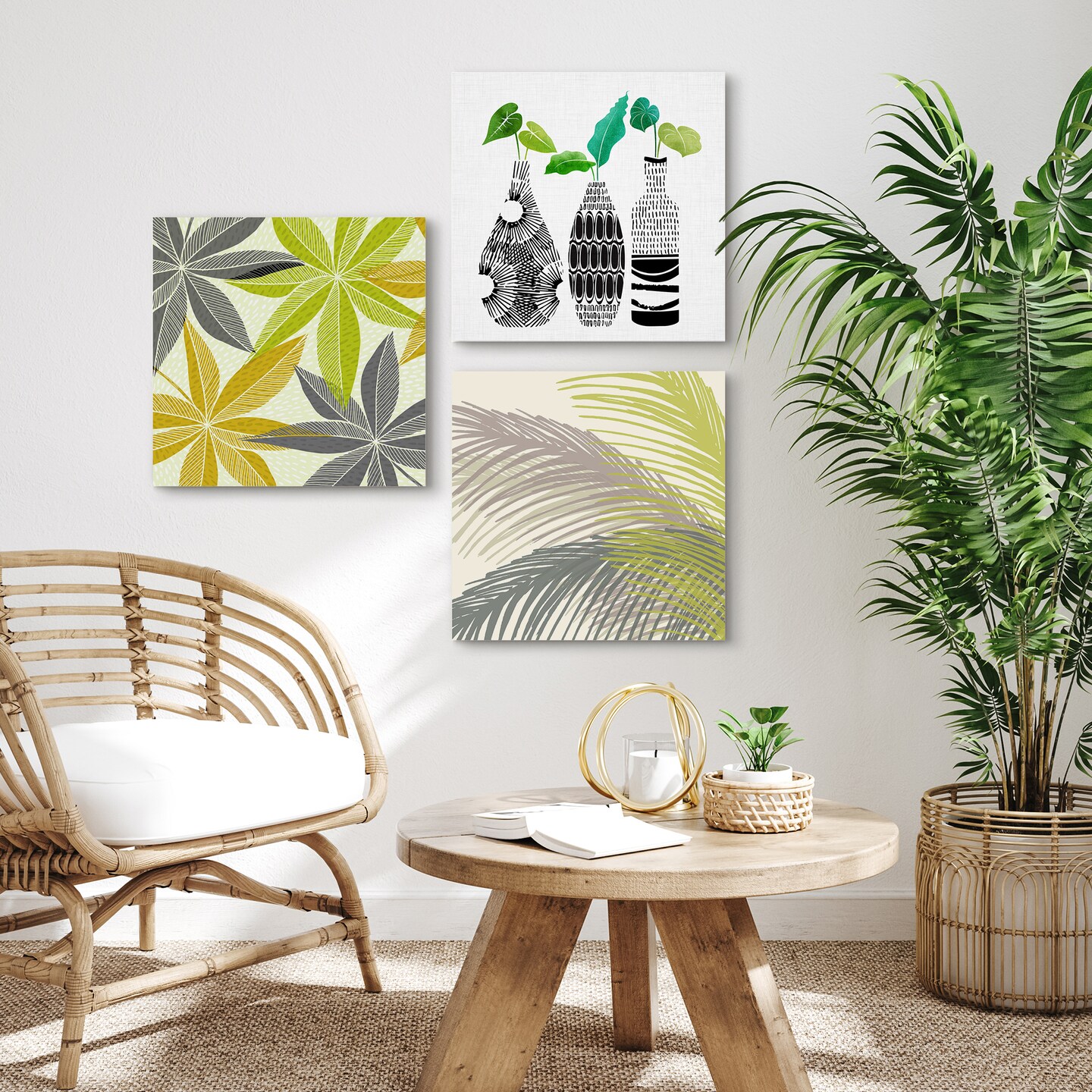 Palm Silhouettes By Modern Tropical 3 Piece Canvas Set Michaels