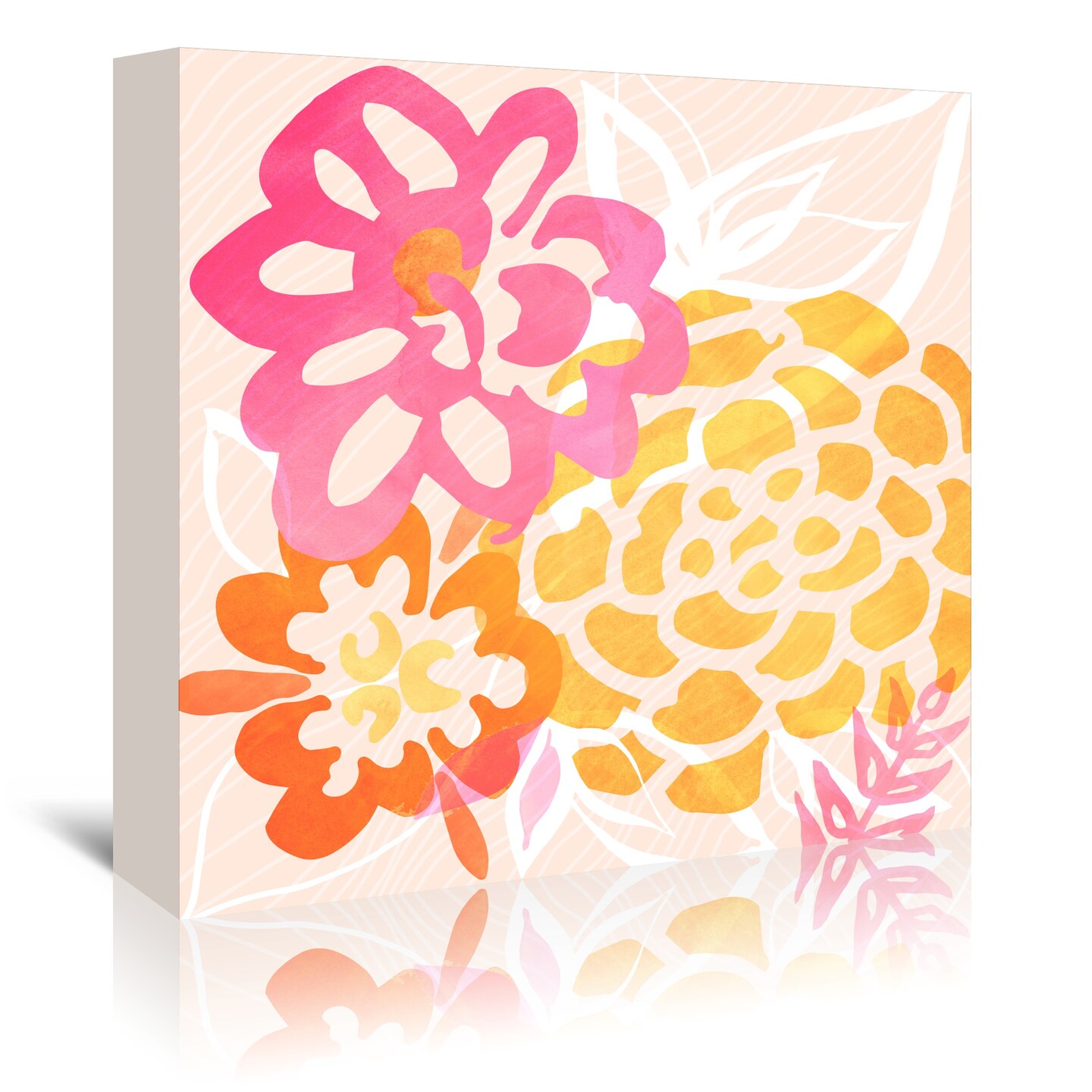 Coral Blossoms By Modern Tropical - 3 Piece Canvas Set