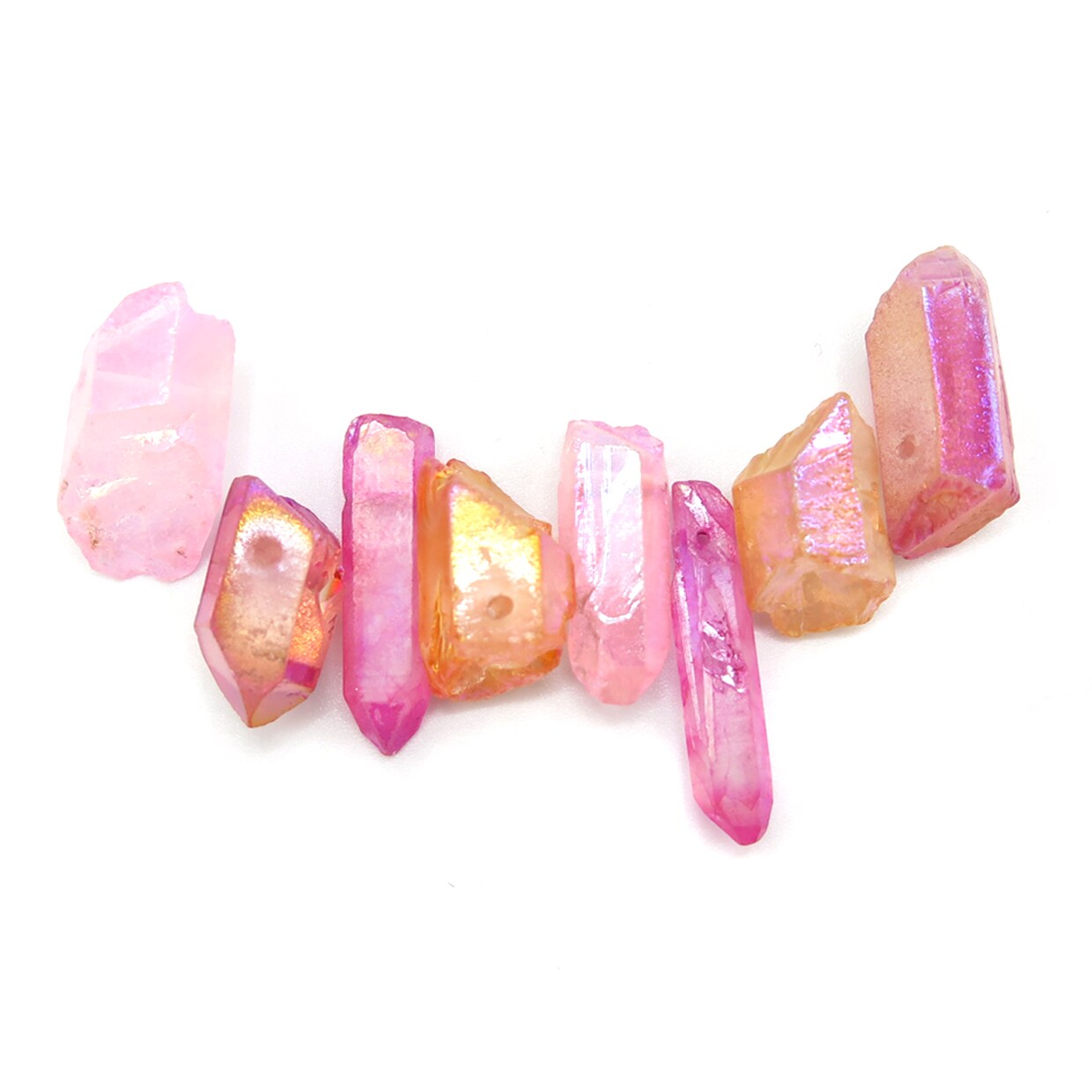 Metallic Goth ~ Mix of Electroplated Quartz Beads (NS641) (8x)