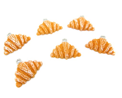 Plastic Powdered Croissant Charm (K360) (4x)