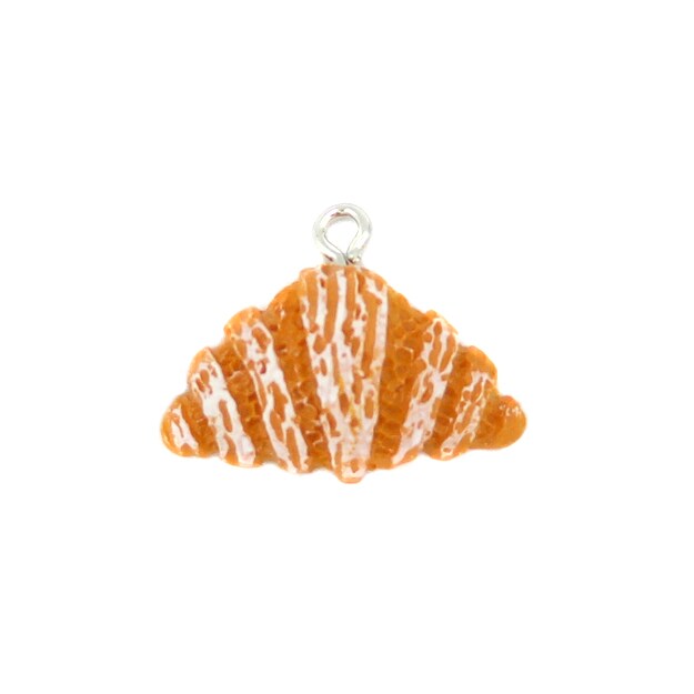 Plastic Powdered Croissant Charm (K360) (4x)