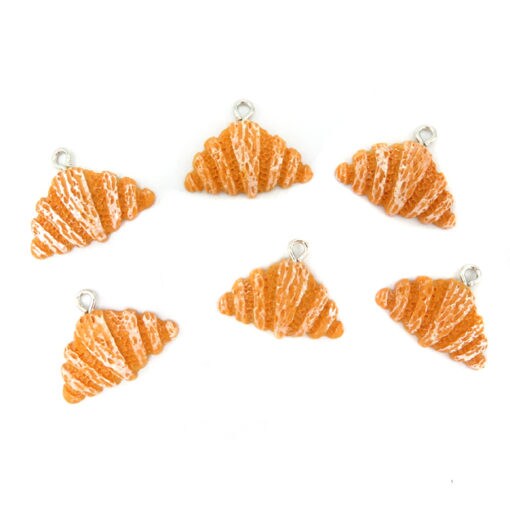 Plastic Powdered Croissant Charm (K360) (4x)