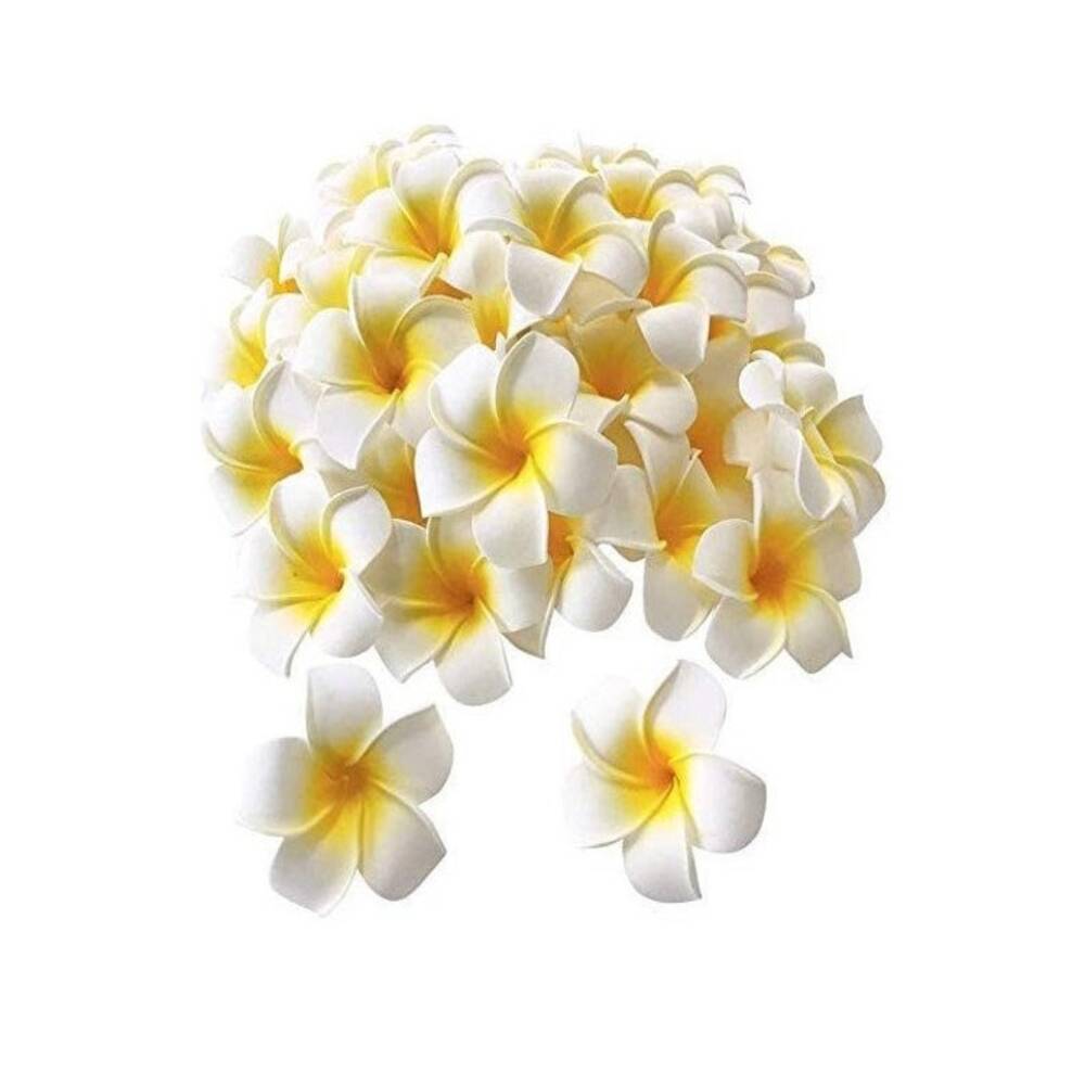 50pcs Artificial Foam Plumeria Hawaiian Flower Petals
