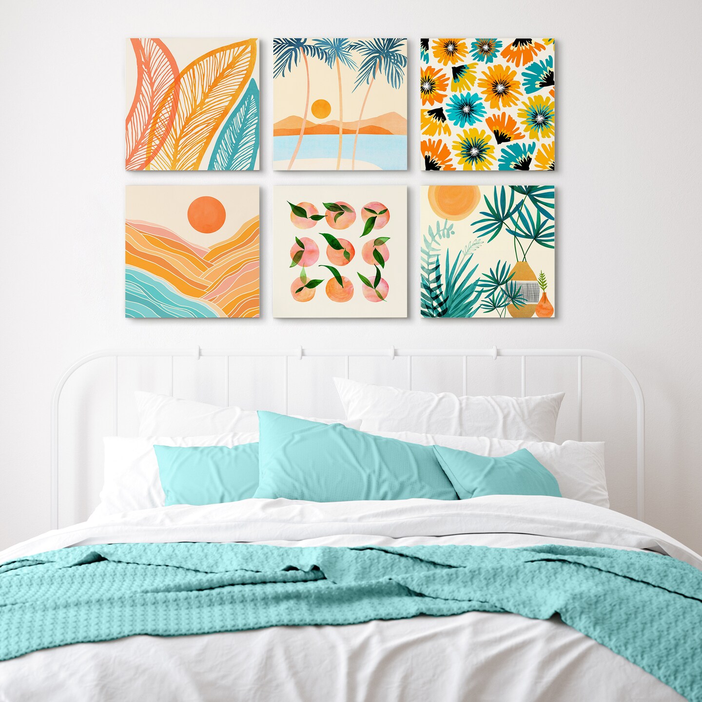 Summer On The Horizon By Modern Tropical - 6 Piece Canvas Set