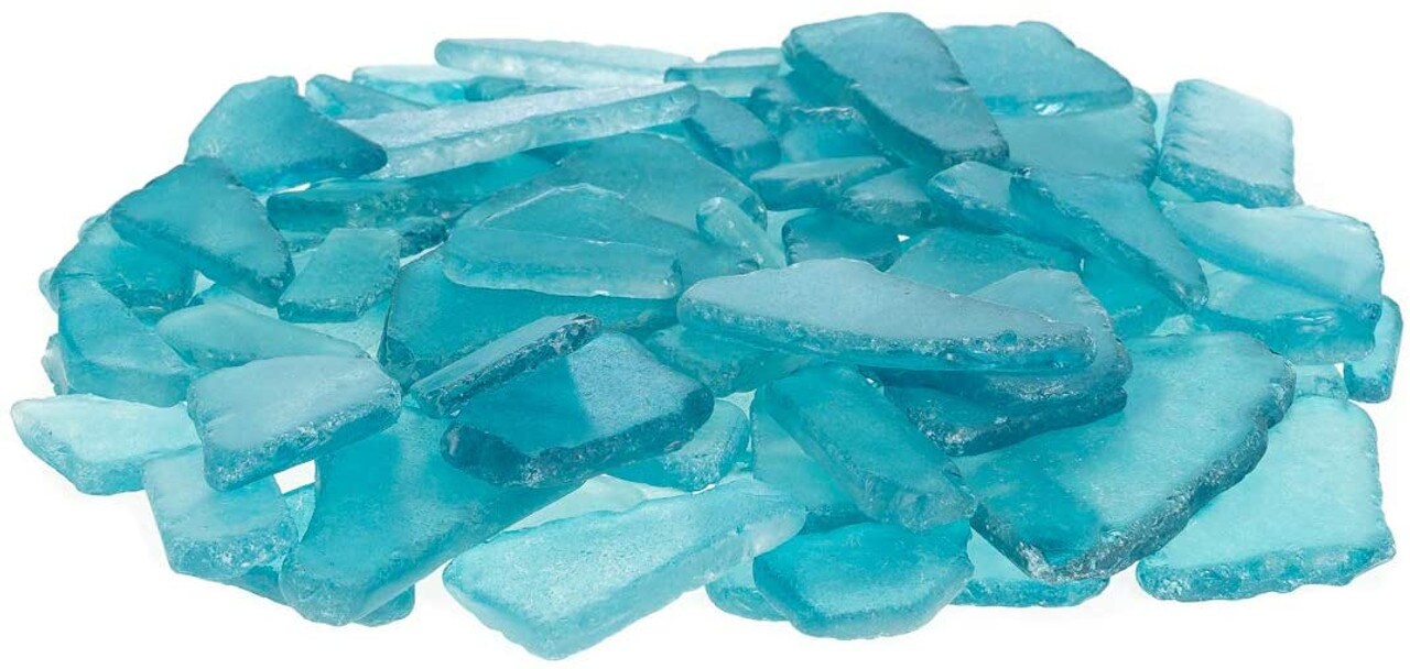 Sea Glass 11oz Caribbean Blue Sea Glass - Bulk Seaglass Pieces for Beach Decor & Crafts