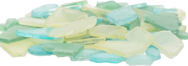 Deitras Sea Glass for Crafts, 12 oz Sea Glass Vase Fillers Decor, Crushed Glass for Crafts, Bulk Seaglass Pieces for Beach Wedding DIY Art Crafts