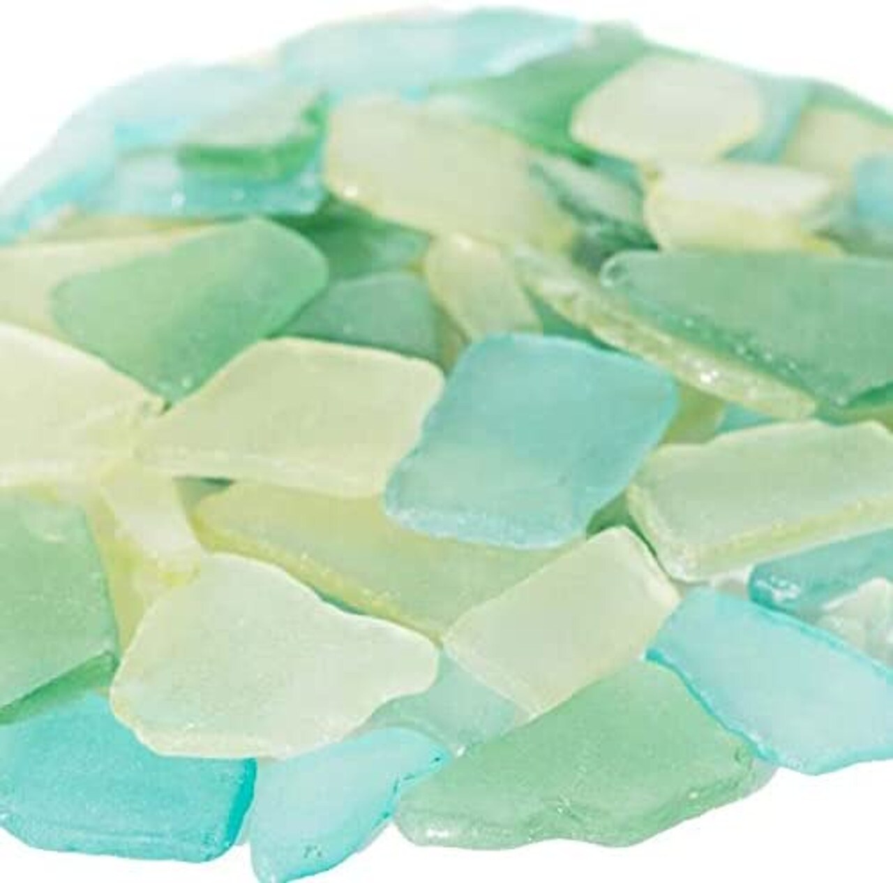  Sea Glass Pieces for Crafts, Weddings & Home Decor - Frosted  Flat Glass in Blue, White & Green (11 Oz) : Home & Kitchen