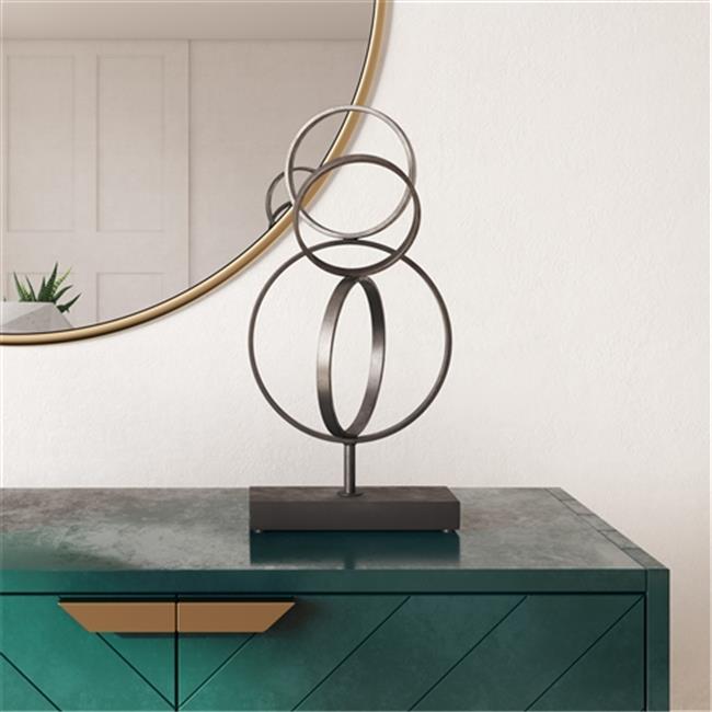 Aspire Home Accents 7104 Keya Abstract Metal Sculpture, Gray Home
