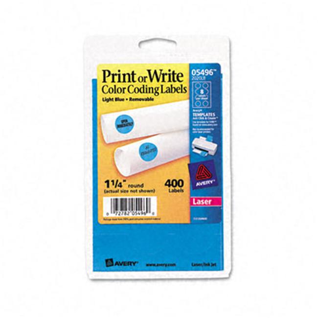 Avery 05496 Print or Write Removable Color-Coding Labels- 1-1/4in dia ...