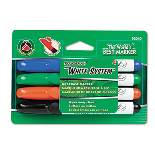 Dixon 92040 White System Dry Erase Marker, Chisel Tip, Assorted Colors