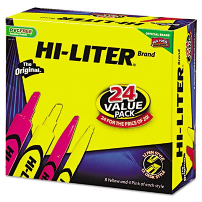 HiLiter 29862 Desk Style Highlighter Assorted Ink Chisel 24 per Pack Highlighters Michaels