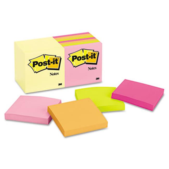 3M 65414YWM Note Pad Assortment 3 X 3 7 Canary Yellow & 7 Assorted ...