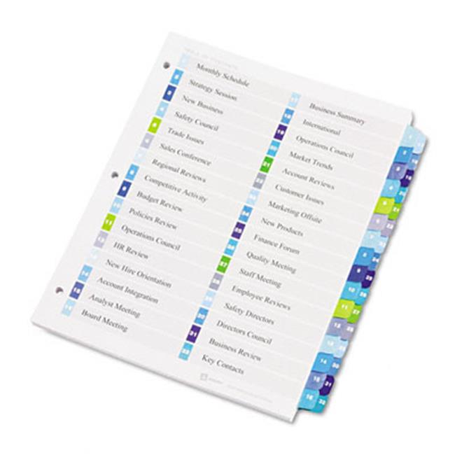 Avery 11322 ready index two column table of contents divider title 1