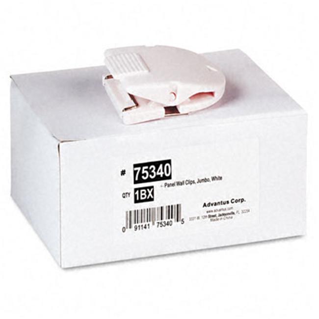 Advantus 75340 Panel Wall Clips for Fabric Panels Jumbo Size White 10