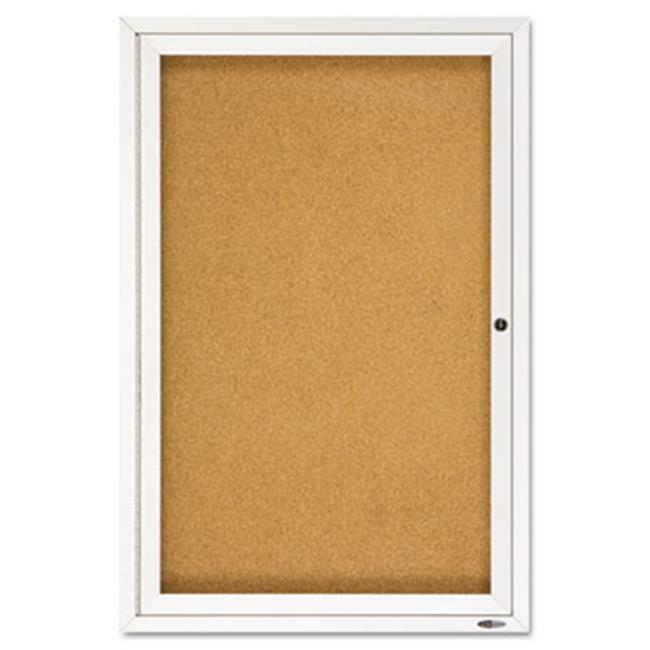 Quartet 2363 Enclosed Bulletin Board Natural Cork/Fiberboard 24 x 36 Aluminum Frame Bulletin