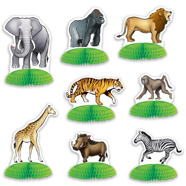 Beistle 53374 3 To 55 In Jungle Safari Animal Mini Centerpieces