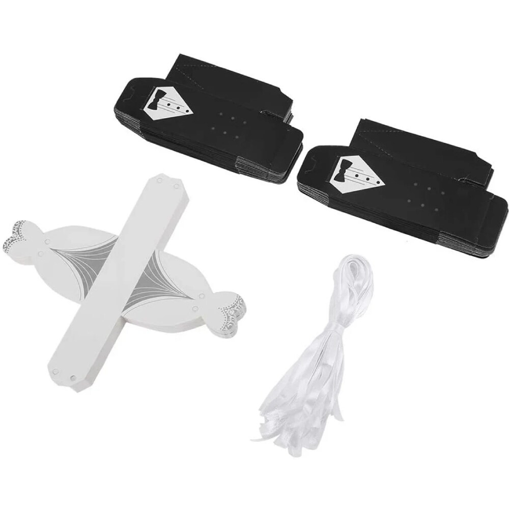 100 Pairs Wedding Party Favor Boxes Dress &#x26; Tuxedo Groom Bridal Candy Gift Box with Ribbon Wholesale Wedding Favors
