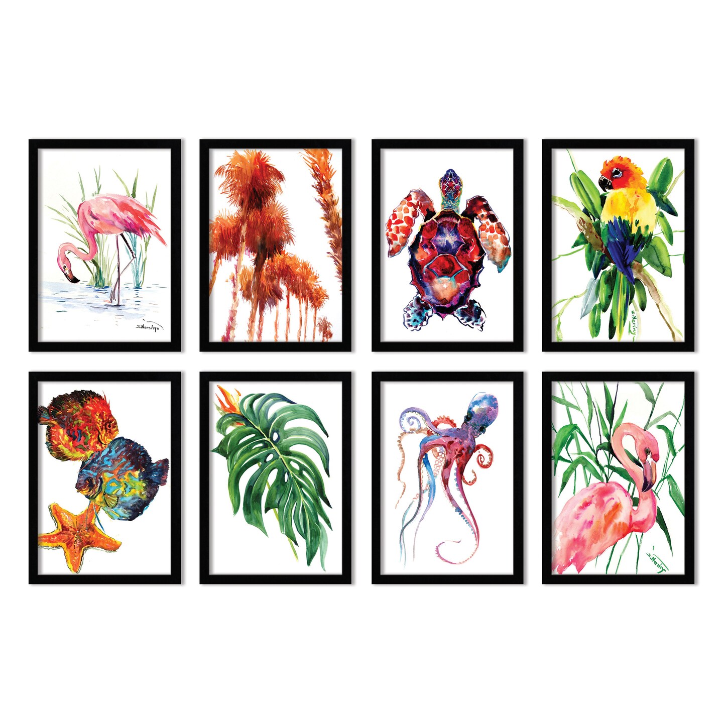 Painted Paradise by Suren Nersisyan - 8 Piece Framed Art Set