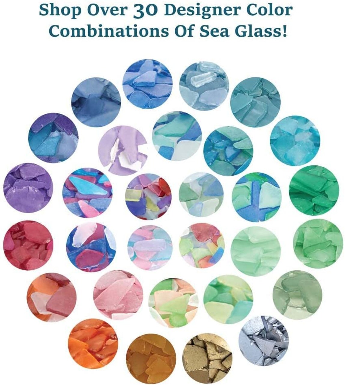 Sea Glass Large Assorted Colored Sea Glass 1.5&#x22;-3&#x22; - 11 Ounces Large Sea Glass Pieces
