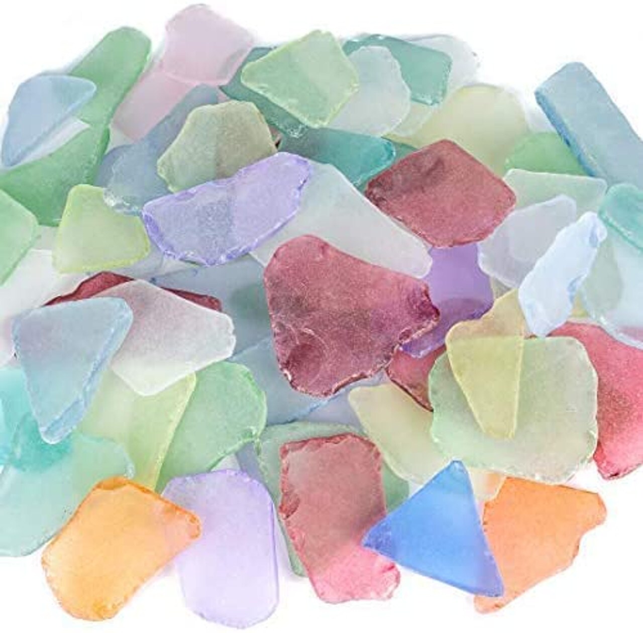 Sea Glass Large Assorted Colored Sea Glass 1.5&#x22;-3&#x22; - 11 Ounces Large Sea Glass Pieces