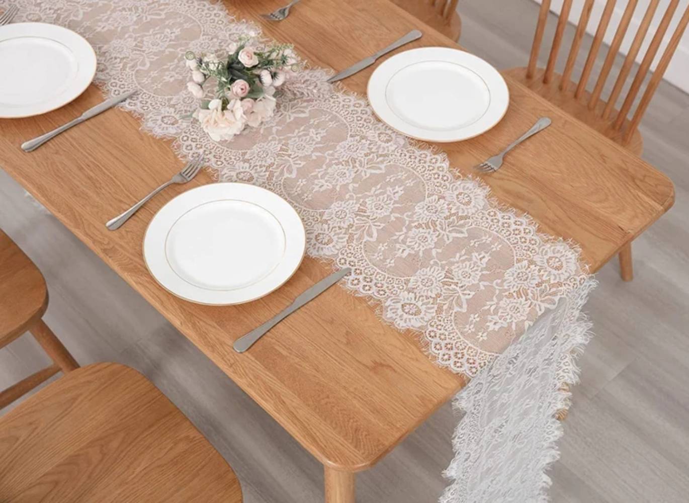 Lace Table Runner Vintage White Lace Rustic Wedding Table Decor