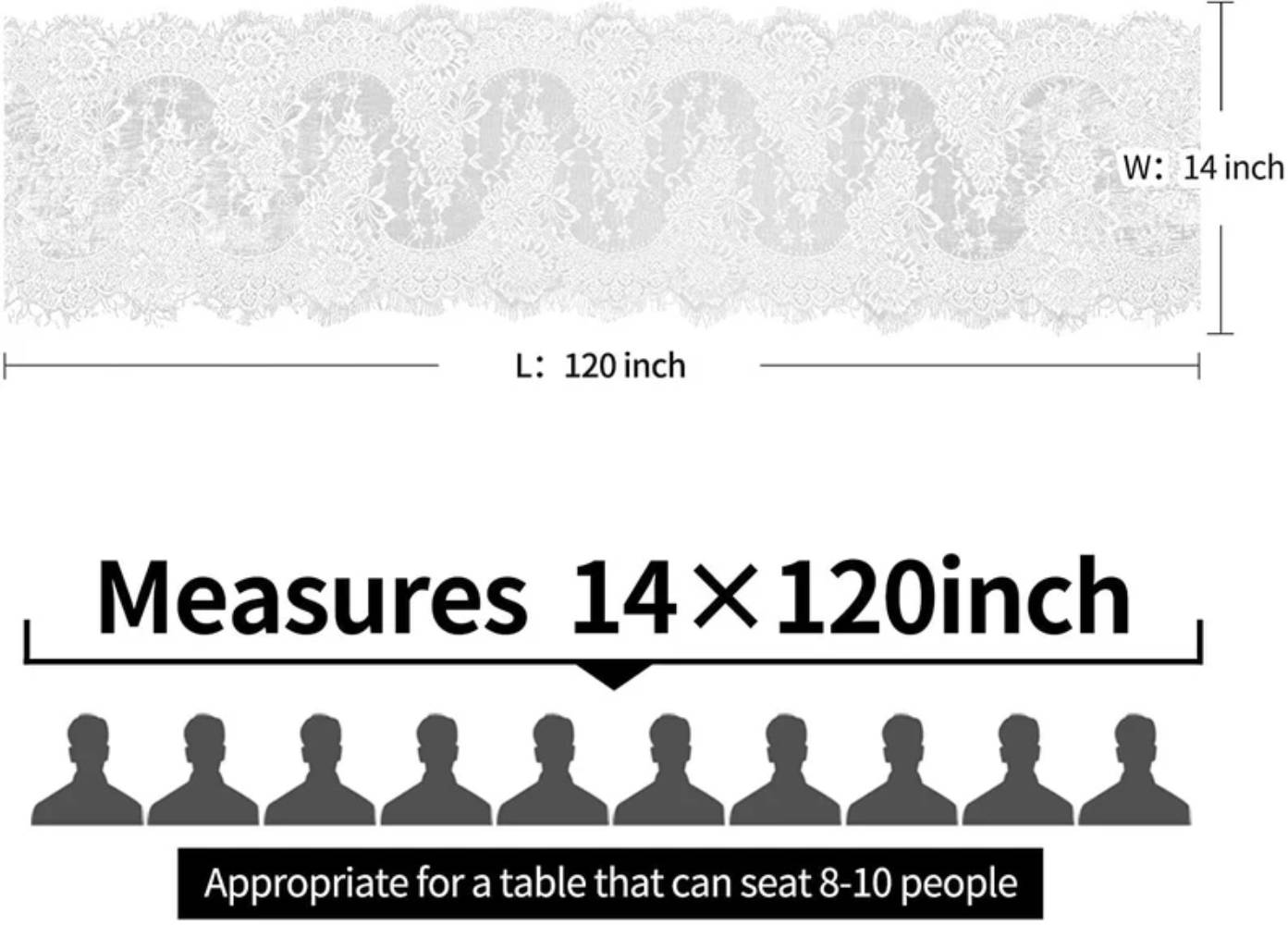 Lace Table Runner Vintage White Lace Rustic Wedding Table Decor