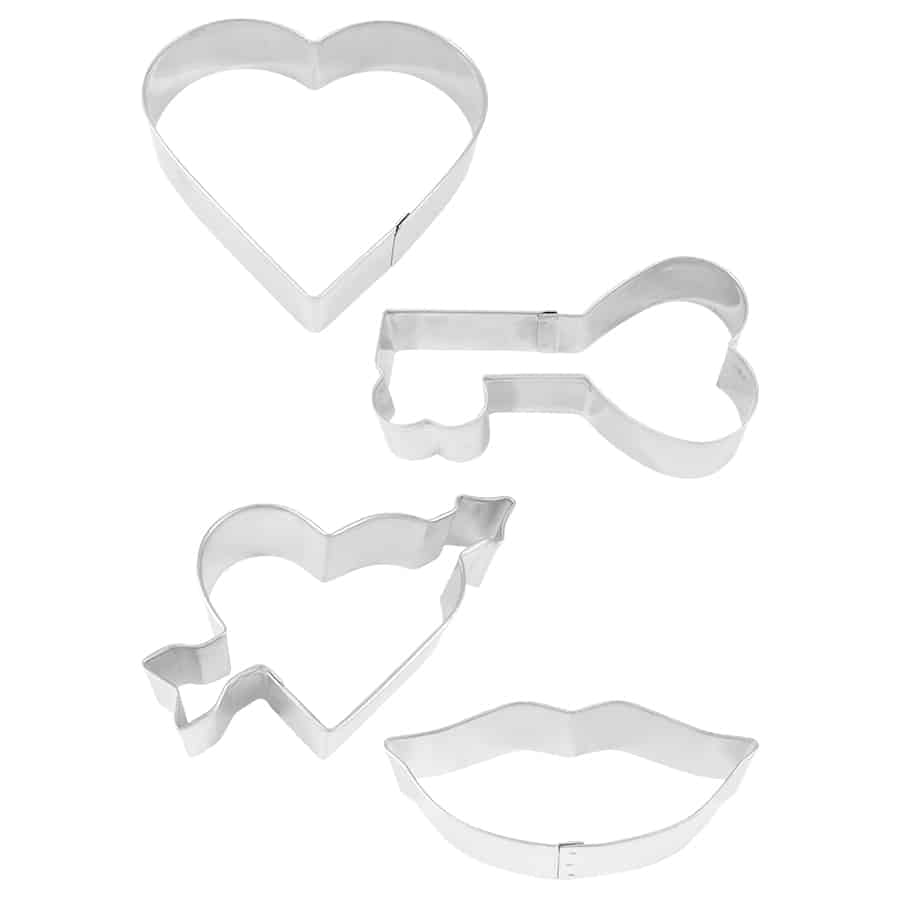 Valentine Cookie Cutters 4 PC S/S Set Carded