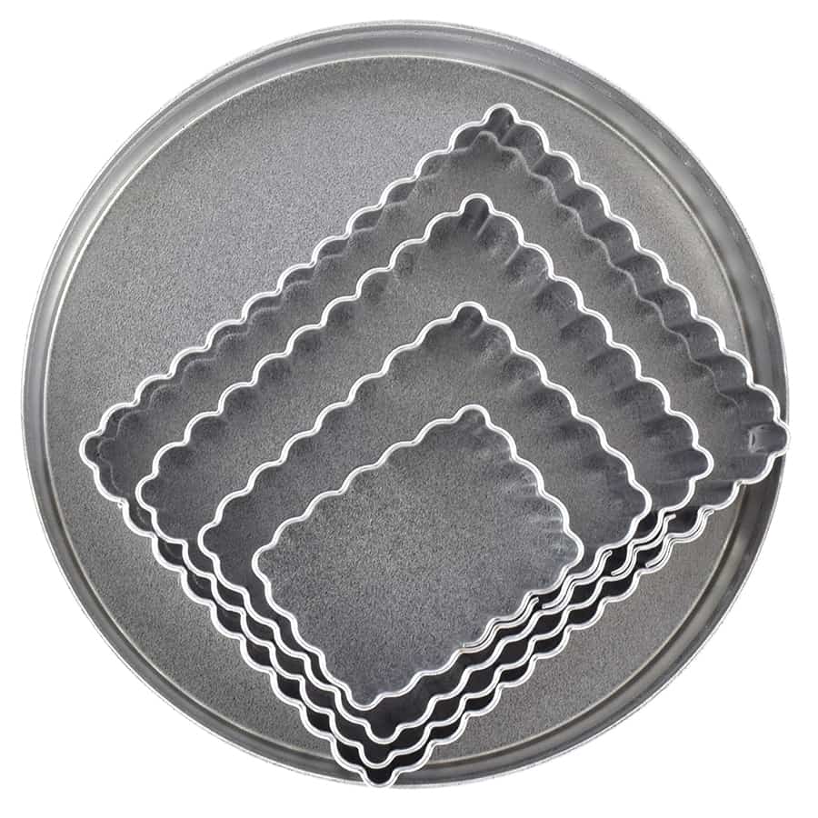 Fluted Rectangle 4 PC Set