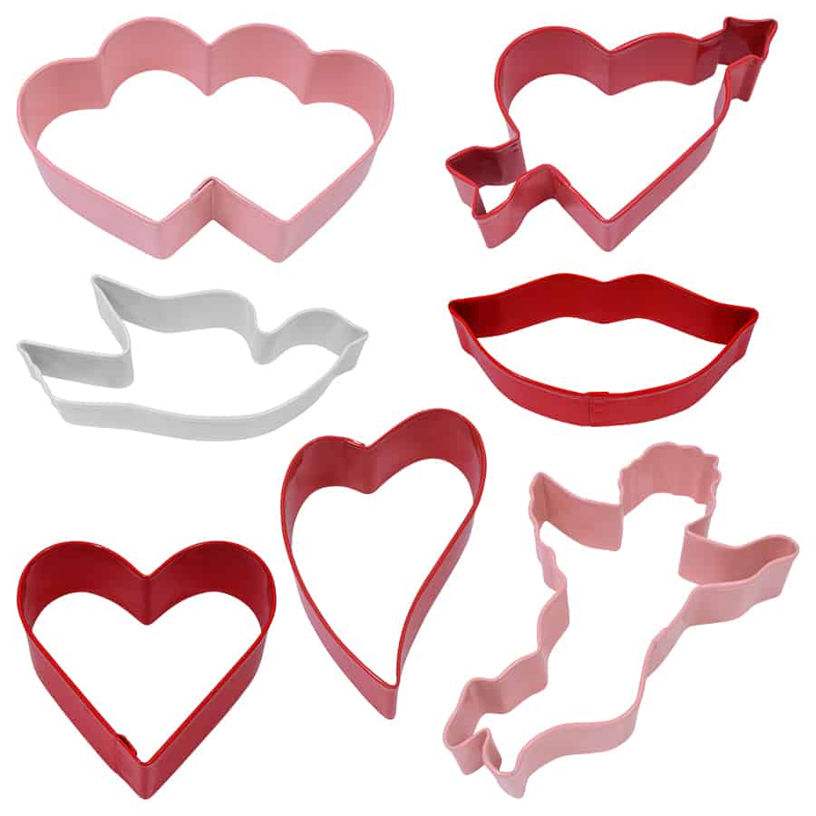 Valentine Color Cookie Cutter 7 PC Set
