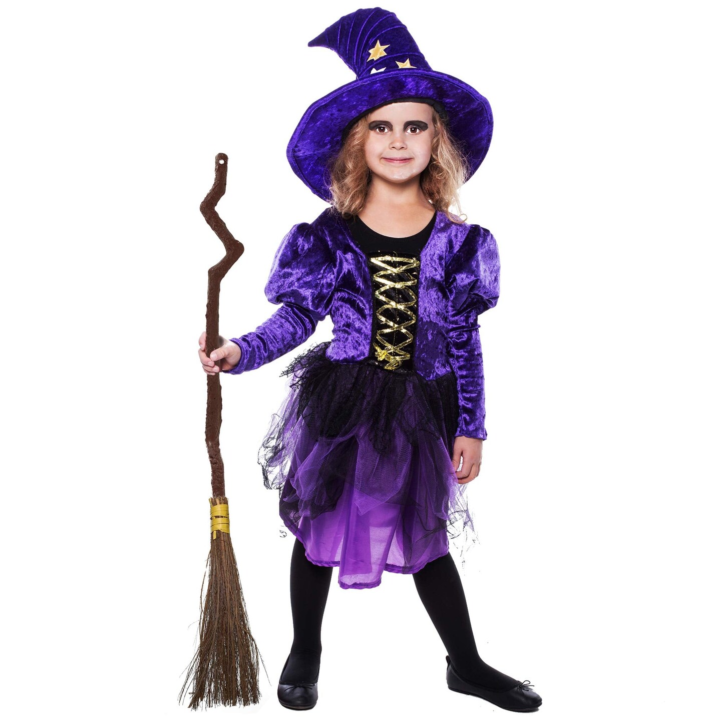 Witch Broomstick Costume Accessories Realistic Wizard Flying Broom